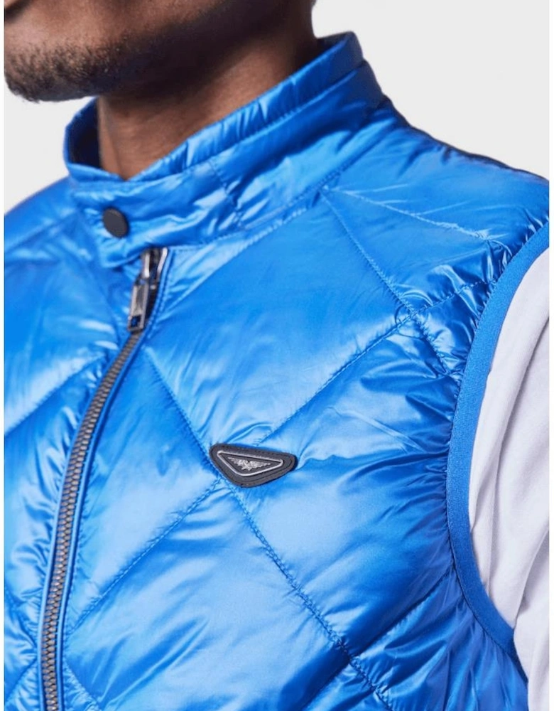 Fink Metal Logo Puffer Cobalt Blue Gilet