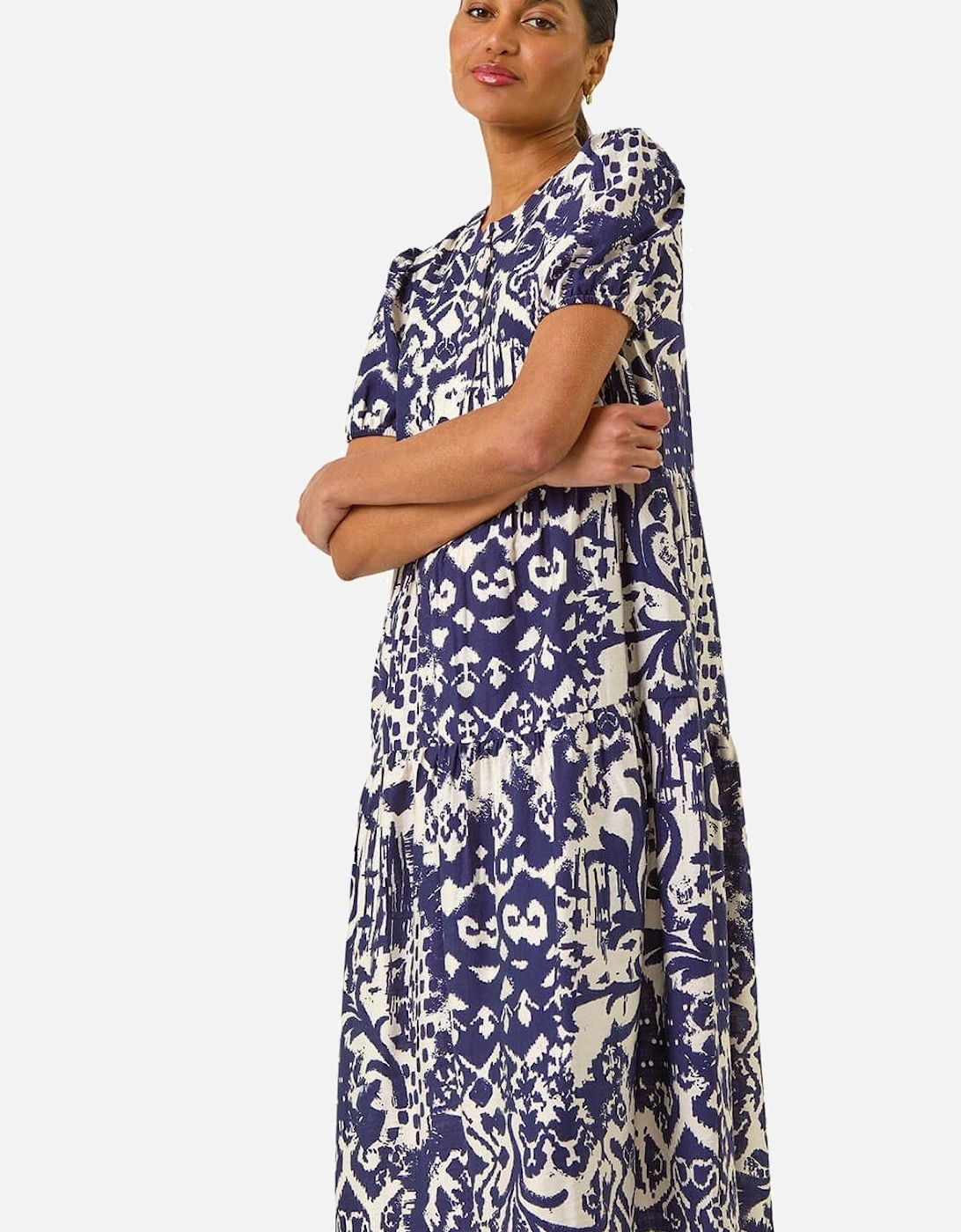 Abstract Print Midi Shirt Dress, 2 of 1