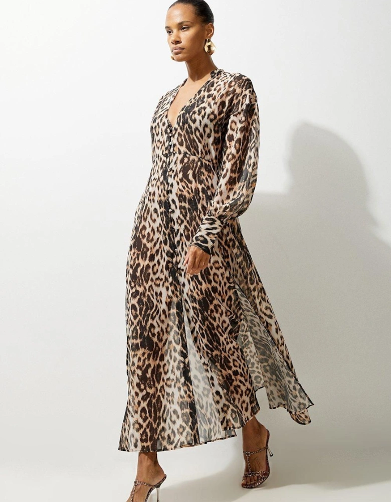 Printed Viscose Maxi Beach Dress
