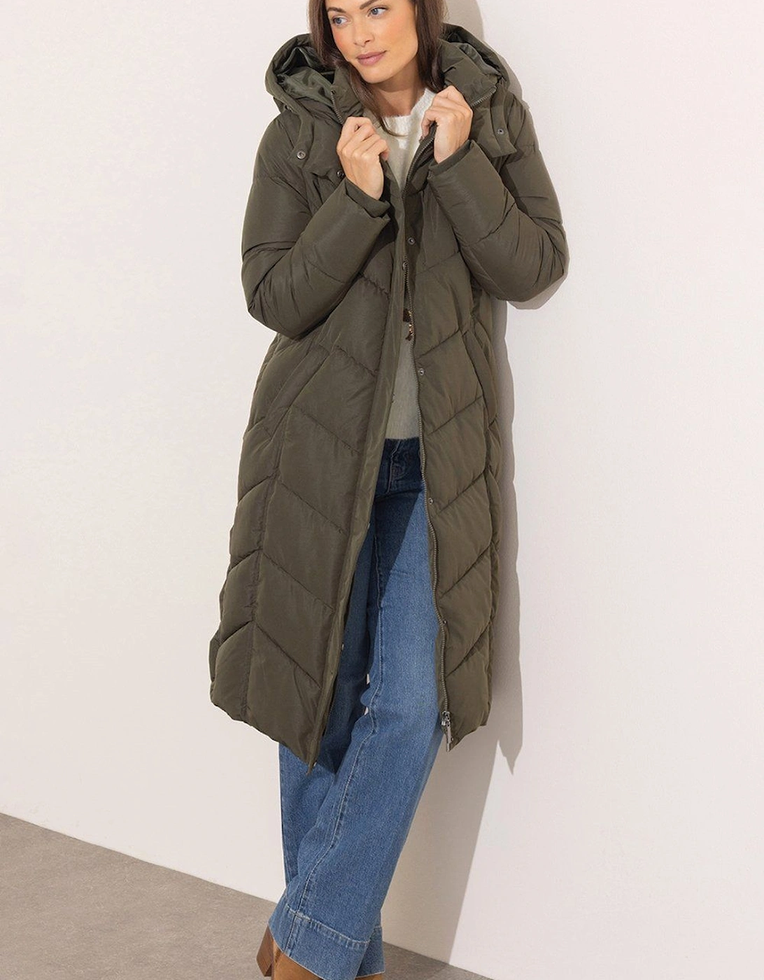 Hooded Longline Puffer Coat, 2 of 1