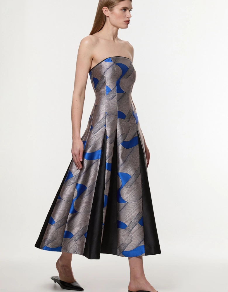 Amelia Graham Tall Printed Tailored Bandeau Prom Dress