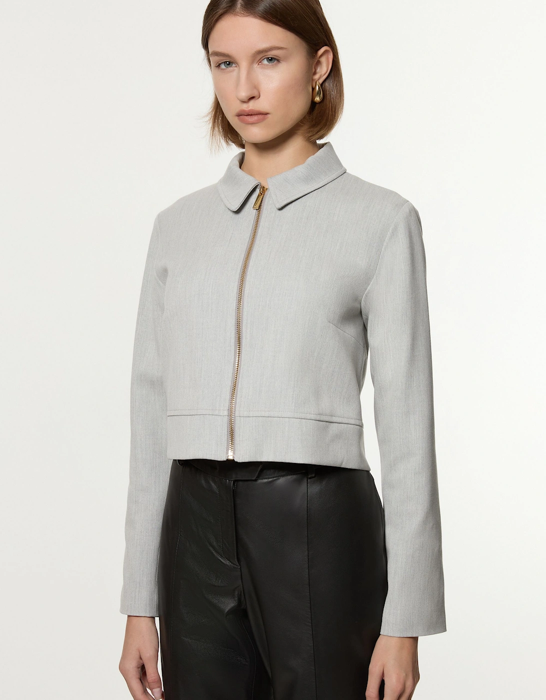 Technical Crepe Tailored  Metal Zip Detail Jacket, 2 of 1