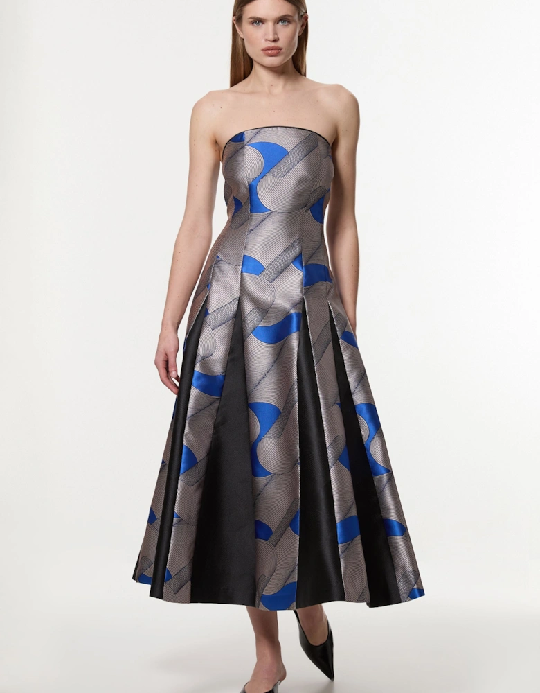 Amelia Graham Petite Printed Tailored Bandeau Prom Dress