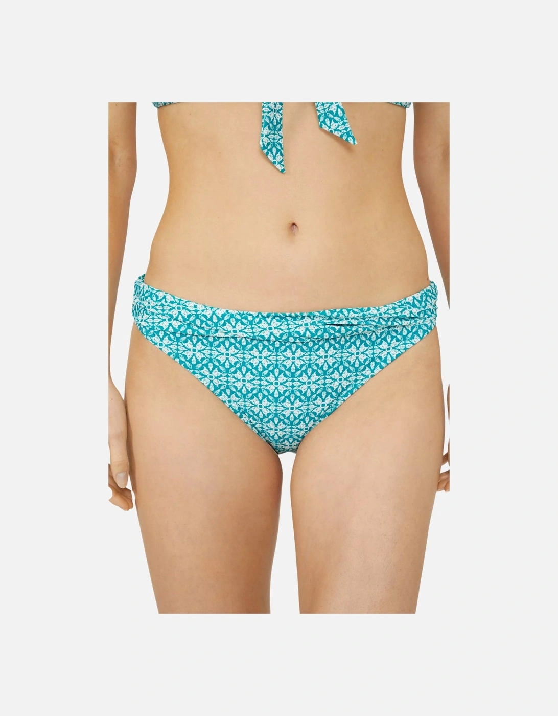 Womens/Ladies Savannah Tile Ruched Bikini Bottoms, 5 of 4
