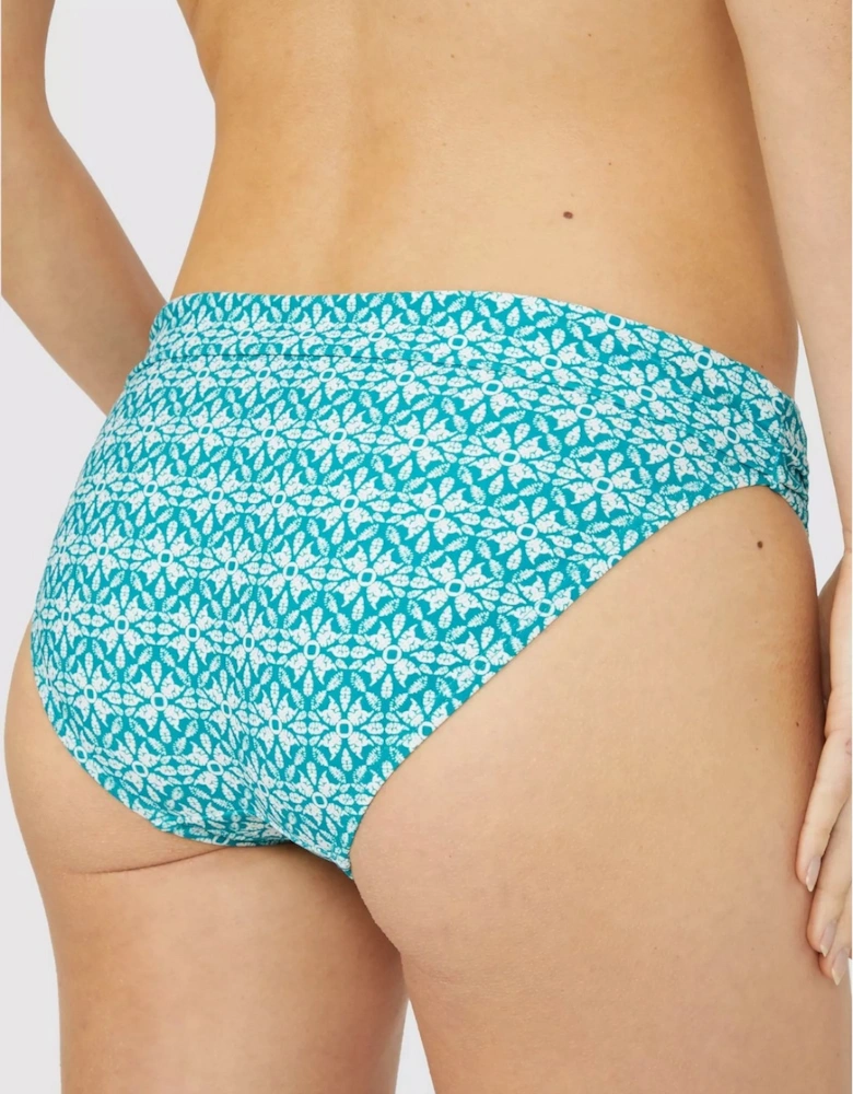 Womens/Ladies Savannah Tile Ruched Bikini Bottoms