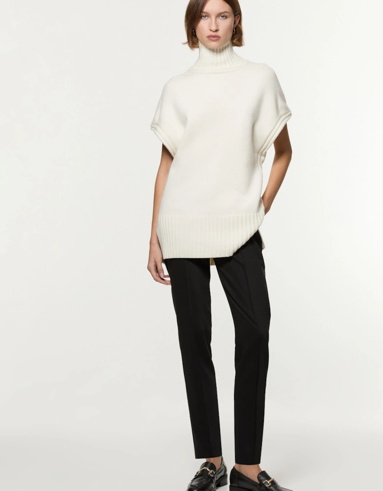 Petite Tailored Pintuck Straight Leg Trouser
