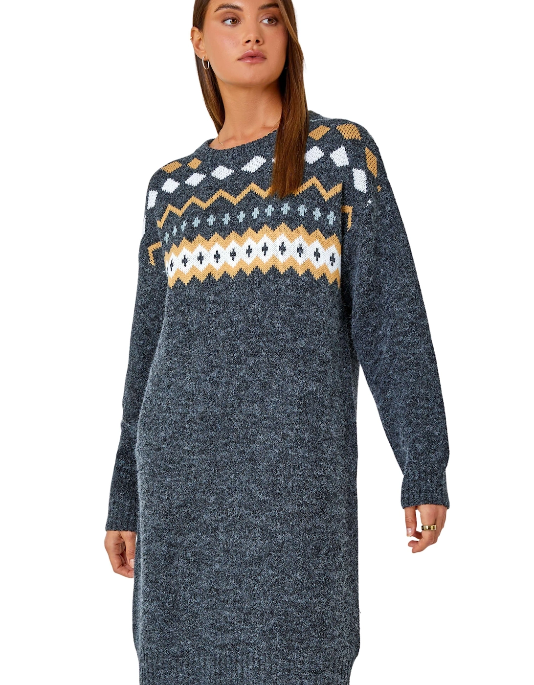 Nordic Print Knitted Jumper Dress, 2 of 1