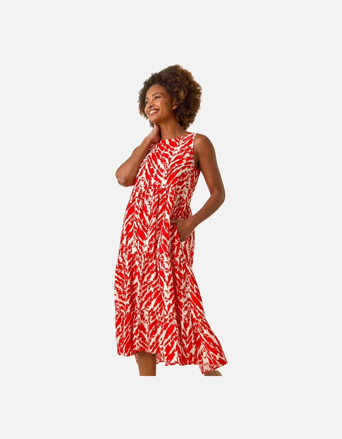 Abstract Tiered Smock Dress, 2 of 1