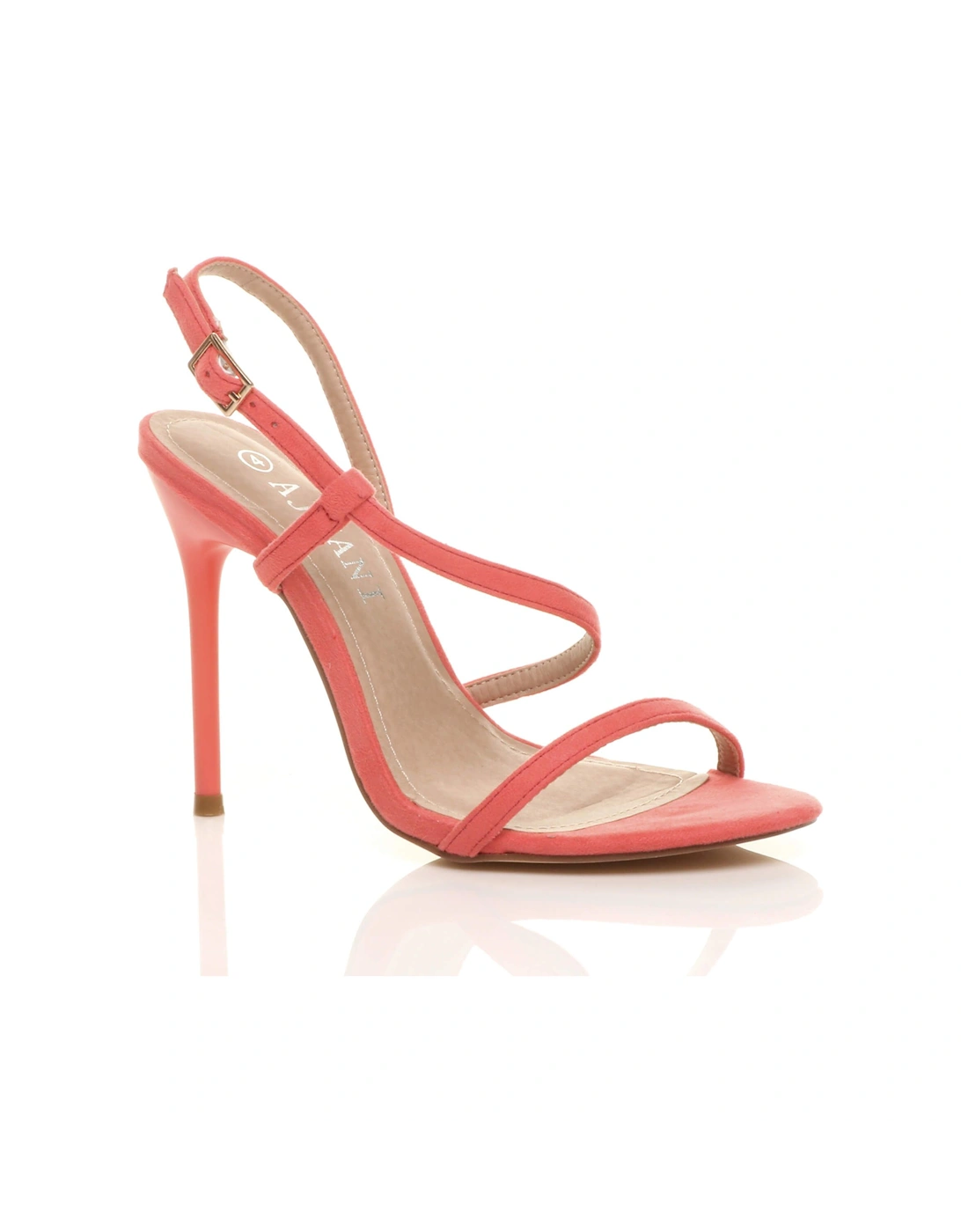 High Stiletto Heel Party Barely There Faux Suede Strappy Heels, 2 of 1