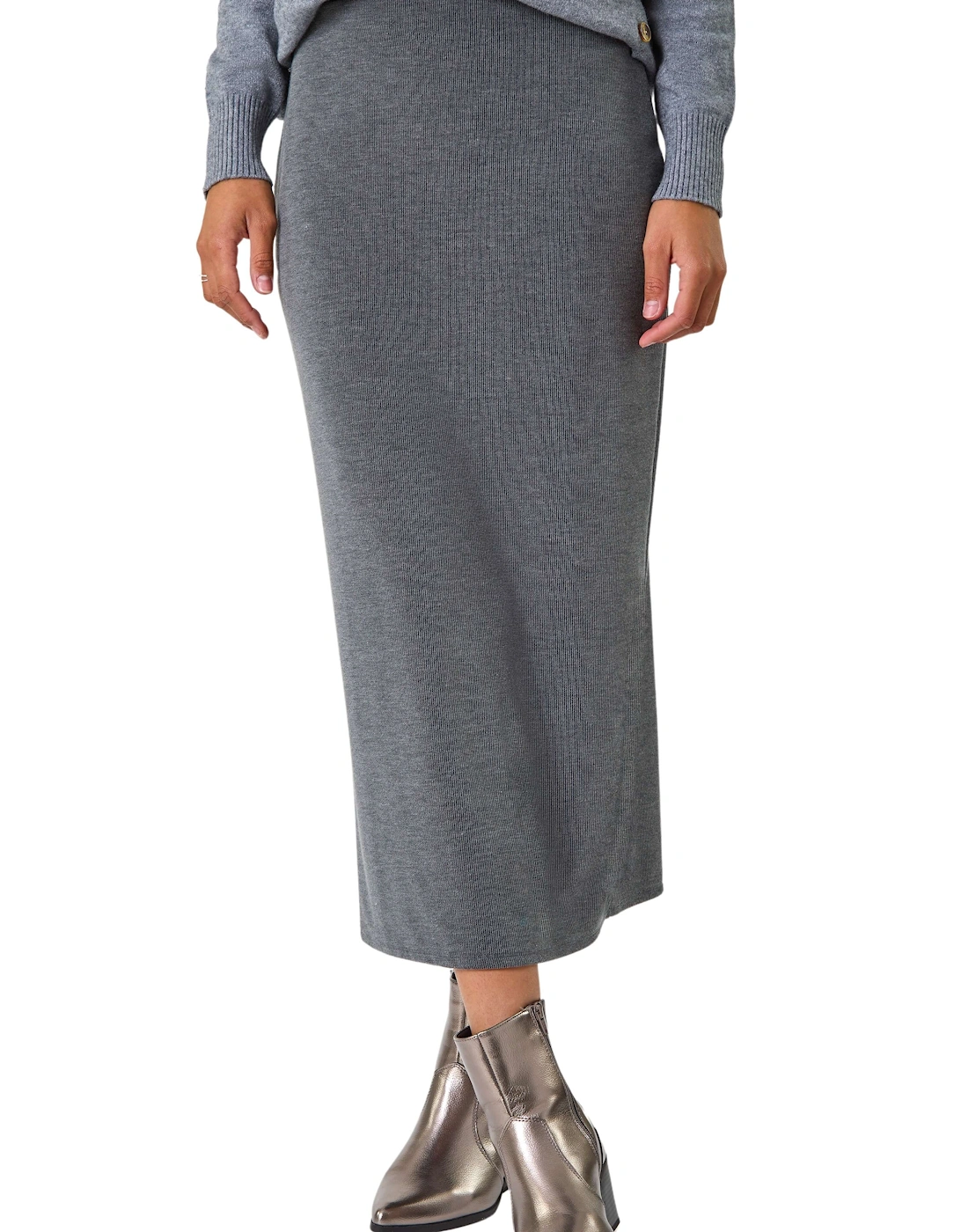Soft Touch Rib Midi Skirt, 2 of 1