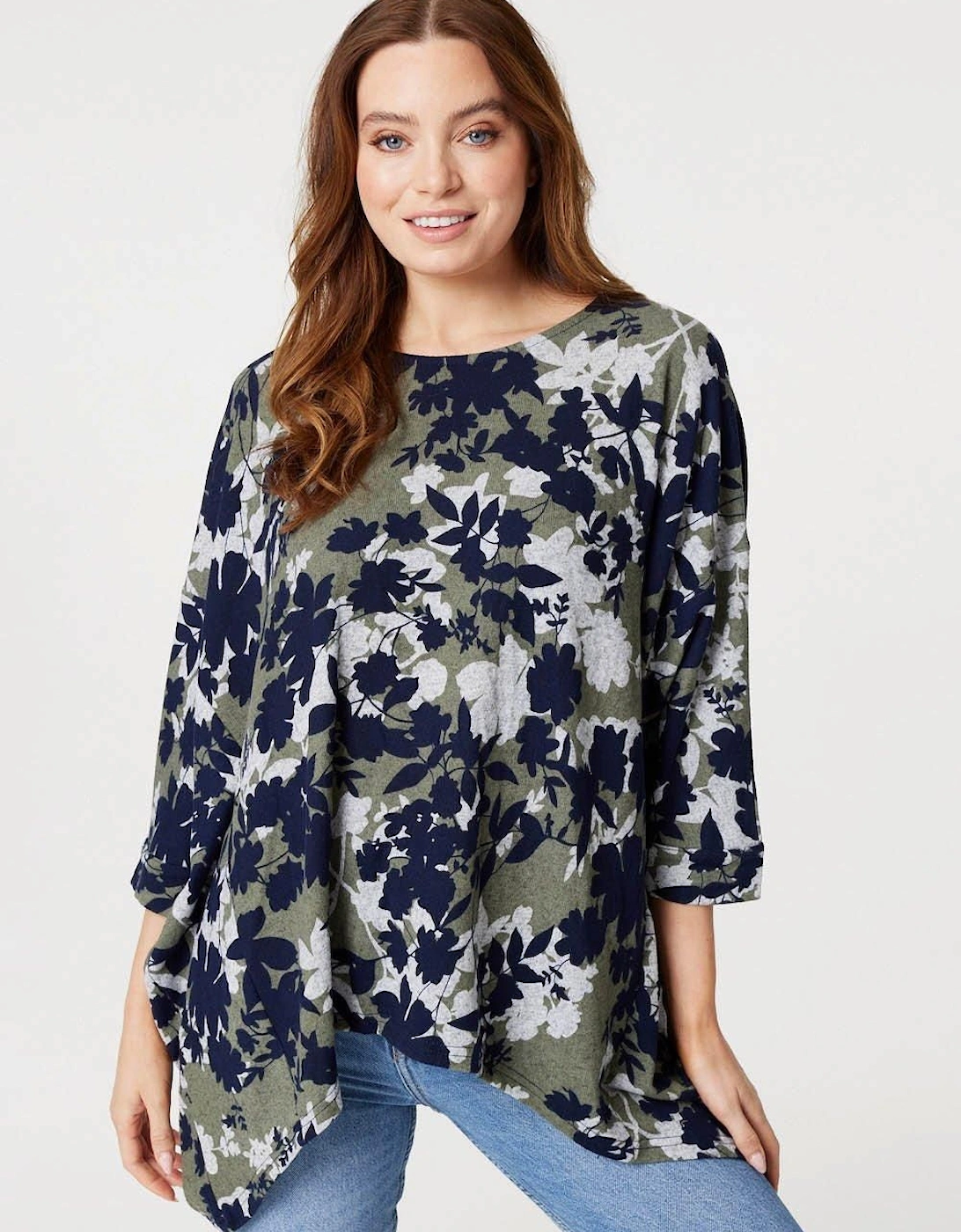 Leaf Print Oversized Blouse Top, 2 of 1