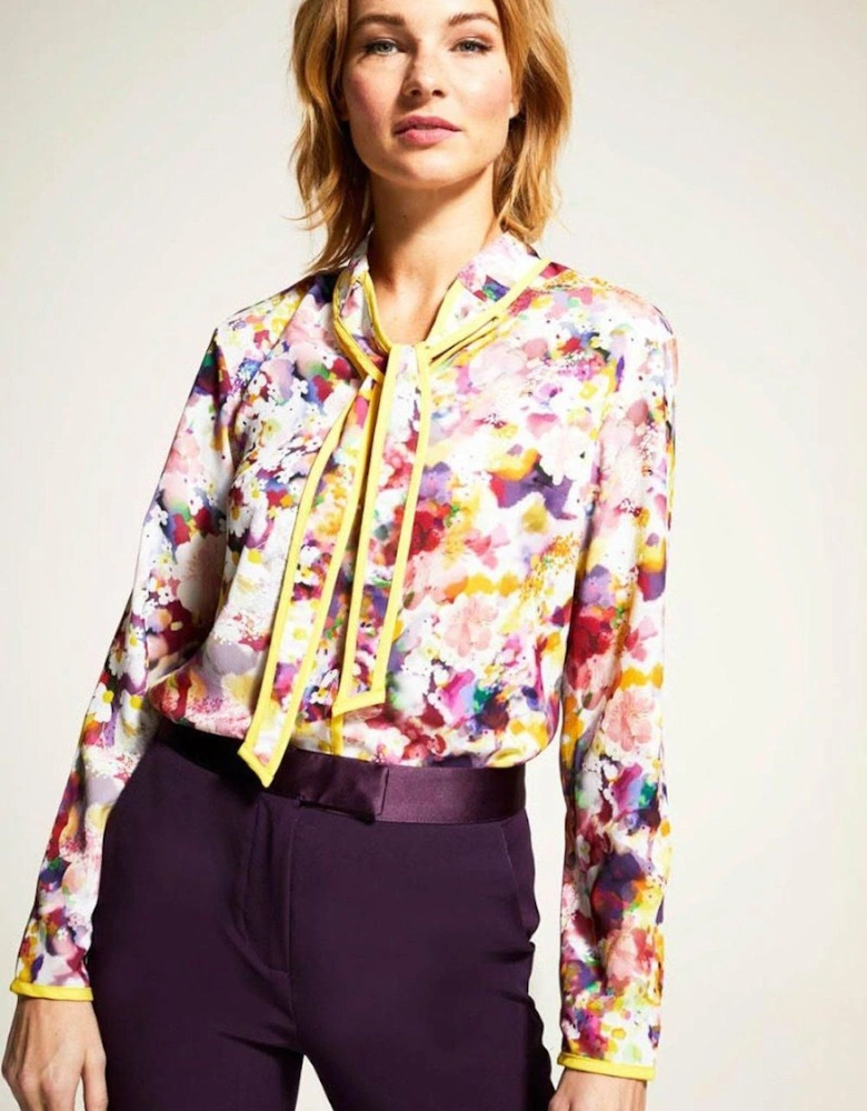 Tie Neck Crepe Blouse