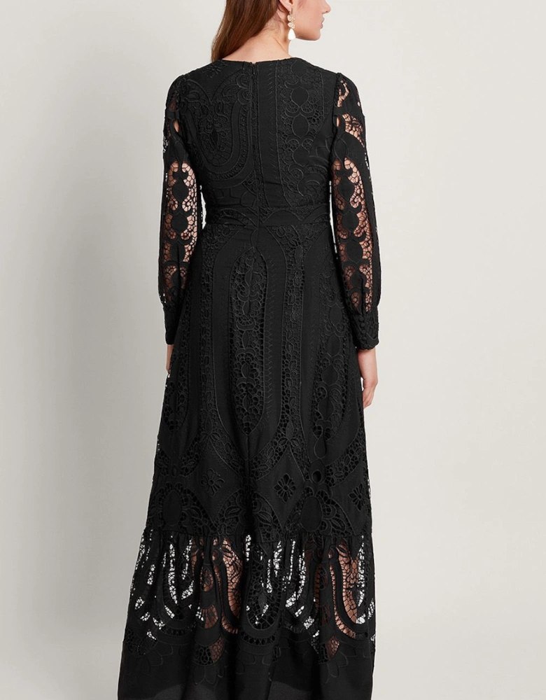Harlow Lace Maxi Dress Black