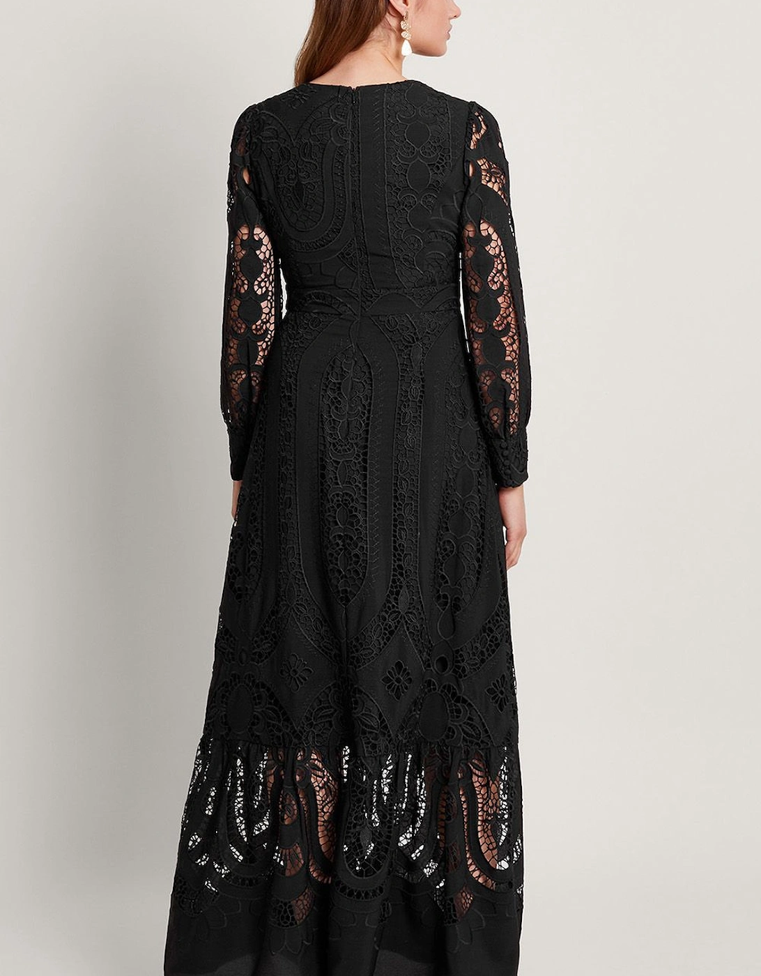 Harlow Lace Maxi Dress Black, 2 of 1