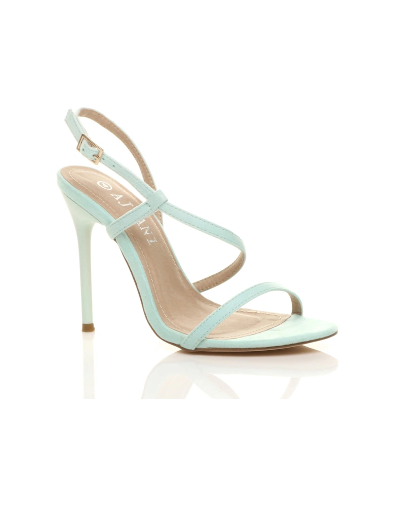 High Stiletto Heel Party Barely There Faux Suede Strappy Heels