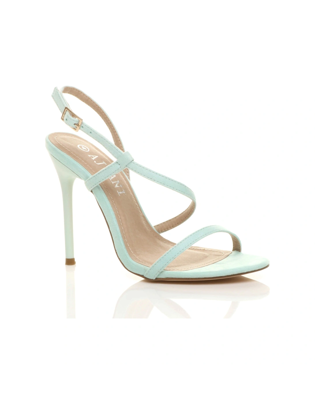 High Stiletto Heel Party Barely There Faux Suede Strappy Heels, 2 of 1