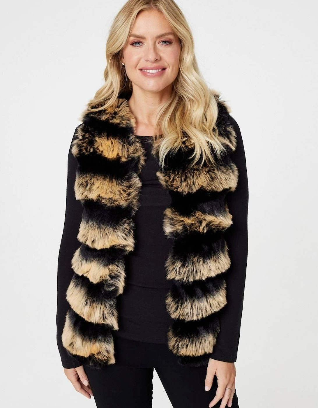 Faux Fur Open Front Gilet, 2 of 1