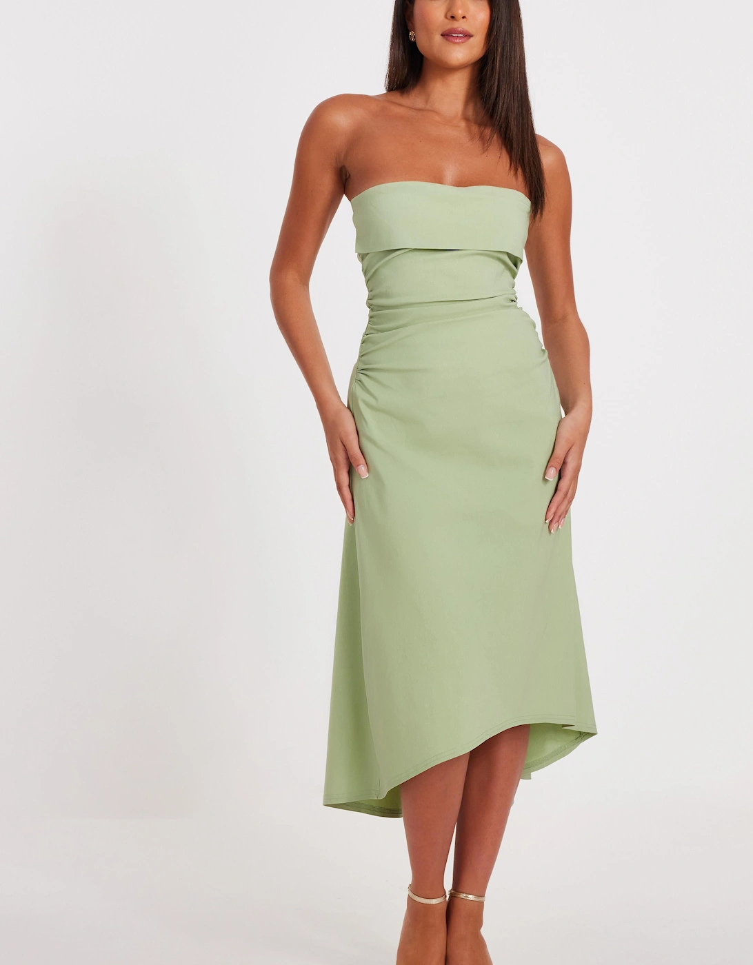 Light Green Bandeau Midi Dress, 2 of 1