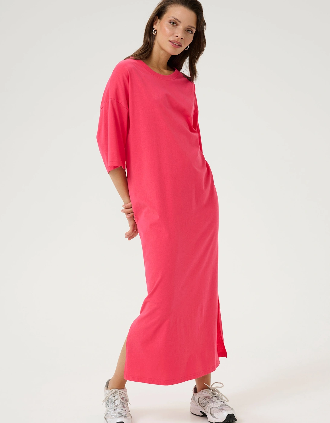 Edna Half Sleeve Casual Fit Maxi Dress Plain, 2 of 1