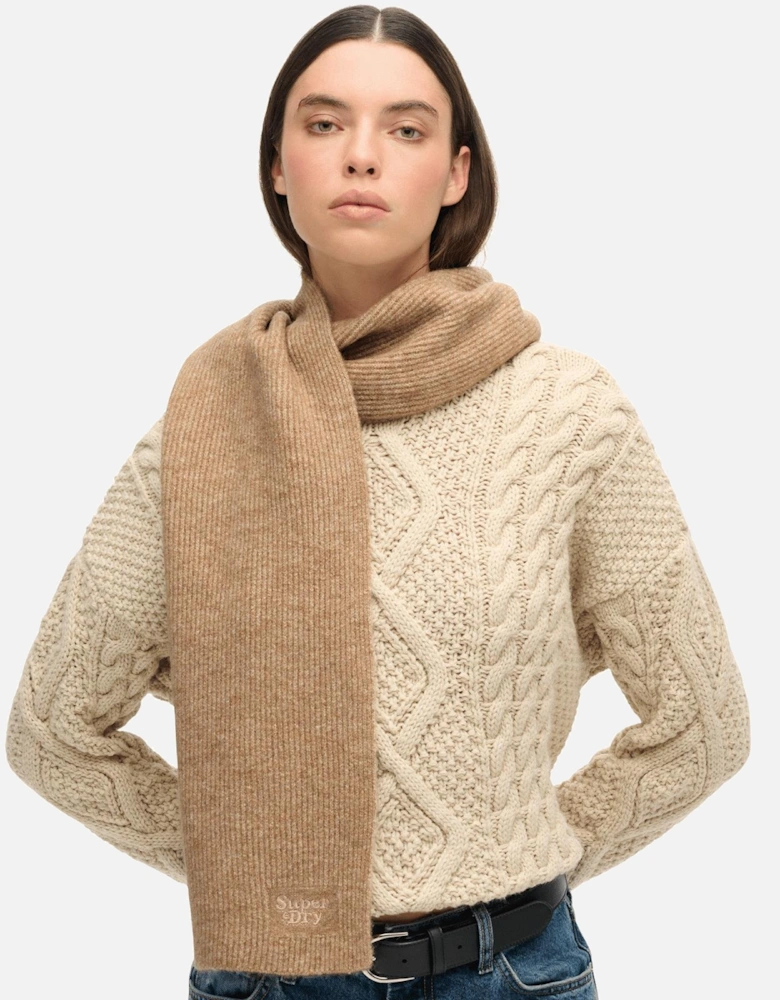 Womens Soft Rib Knit Scarf