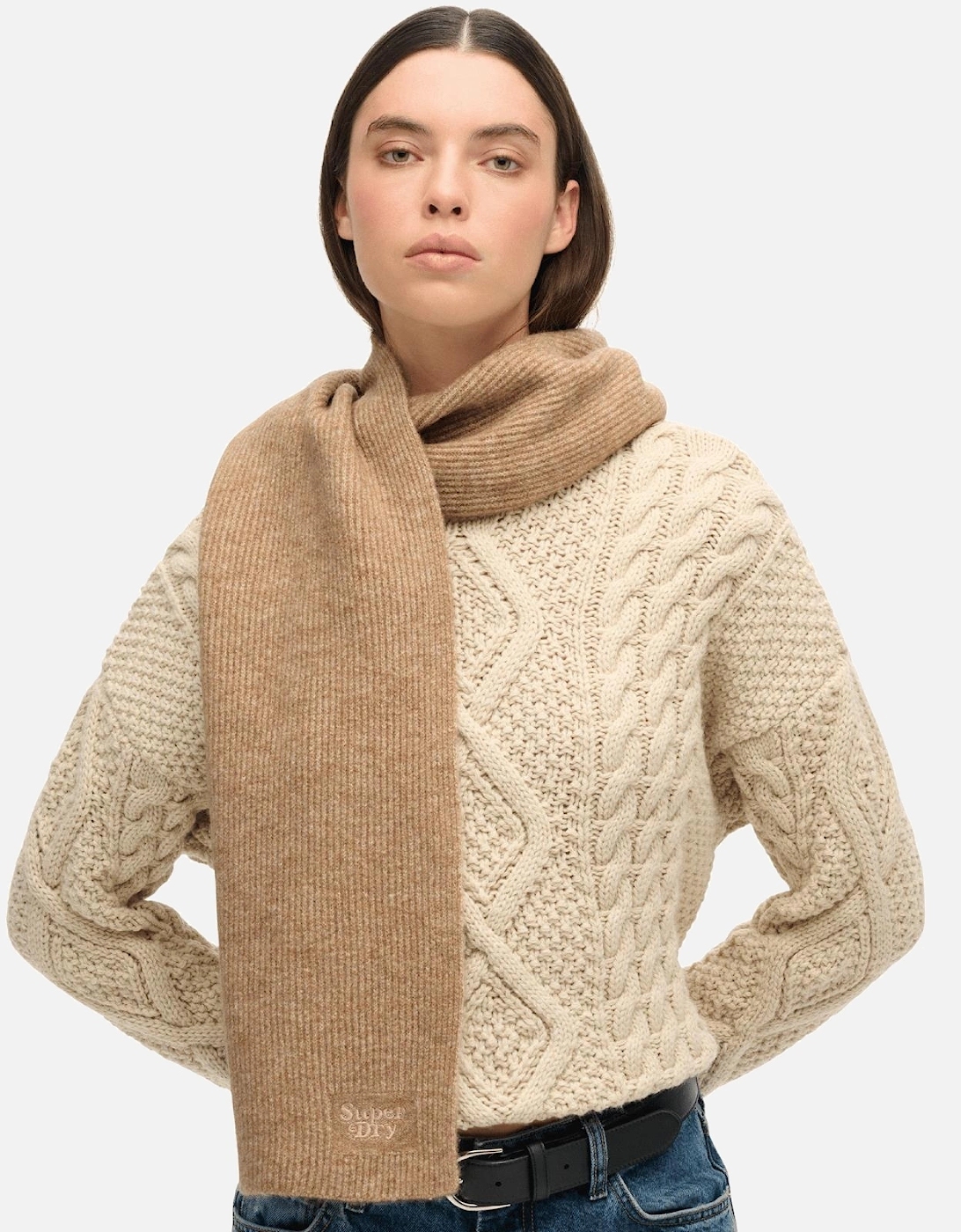 Womens Soft Rib Knit Scarf, 2 of 1