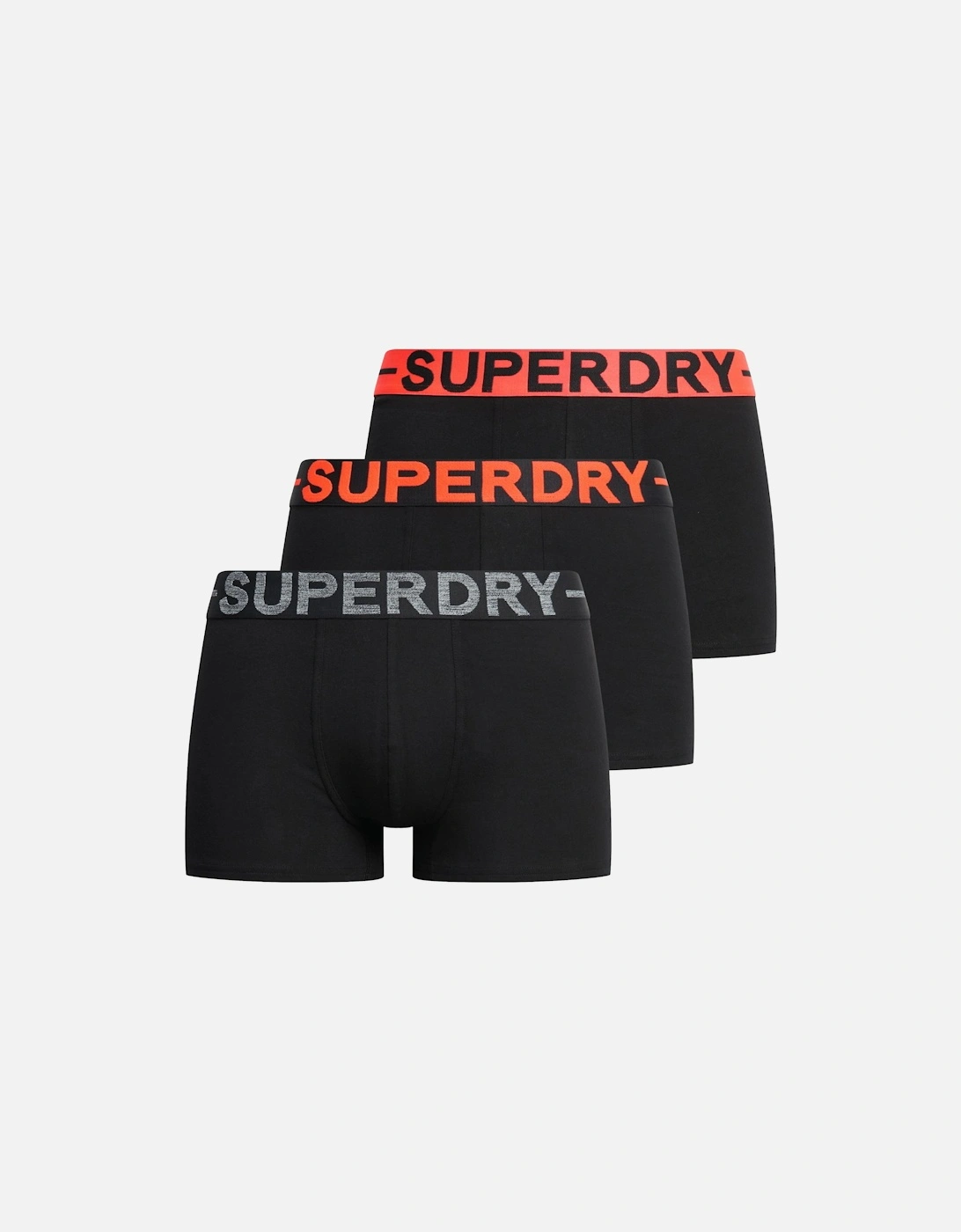 Superdry Men's Black/Multi Trunk Triple Pack Boxer Shorts - : 35/34/32 L