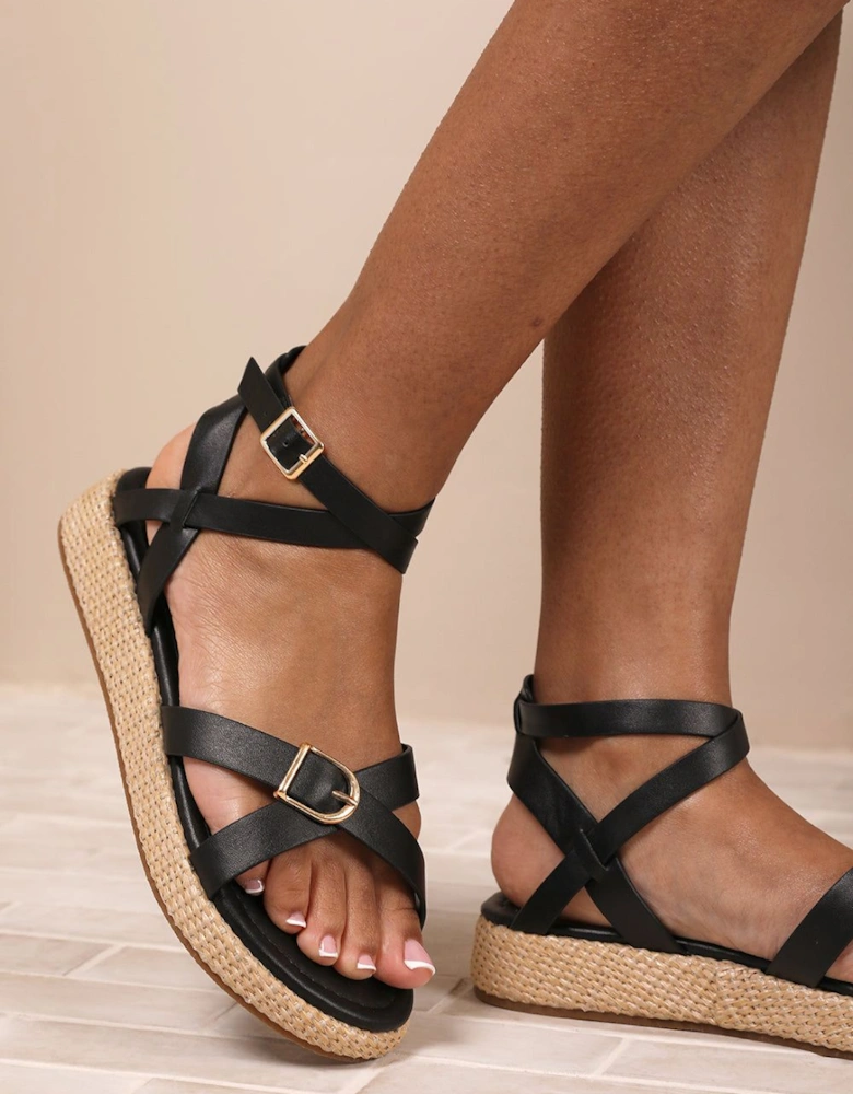 'Sofia' Cross Over Buckle Strap Sandals