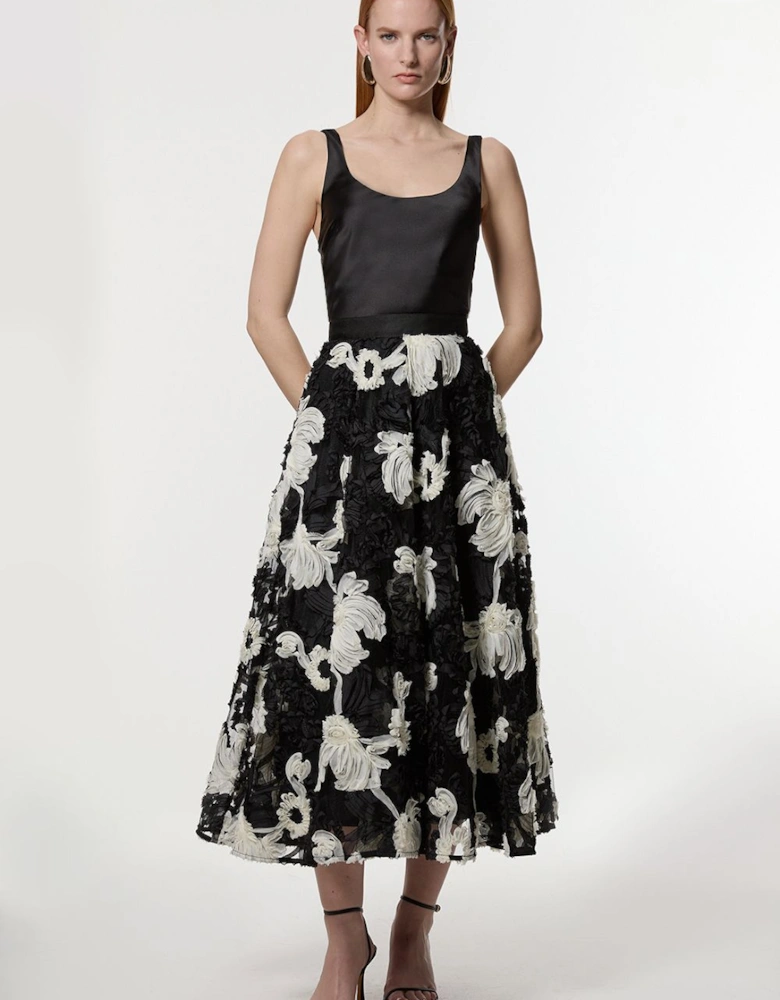 Tall Mono Textured Woven Prom Skirt