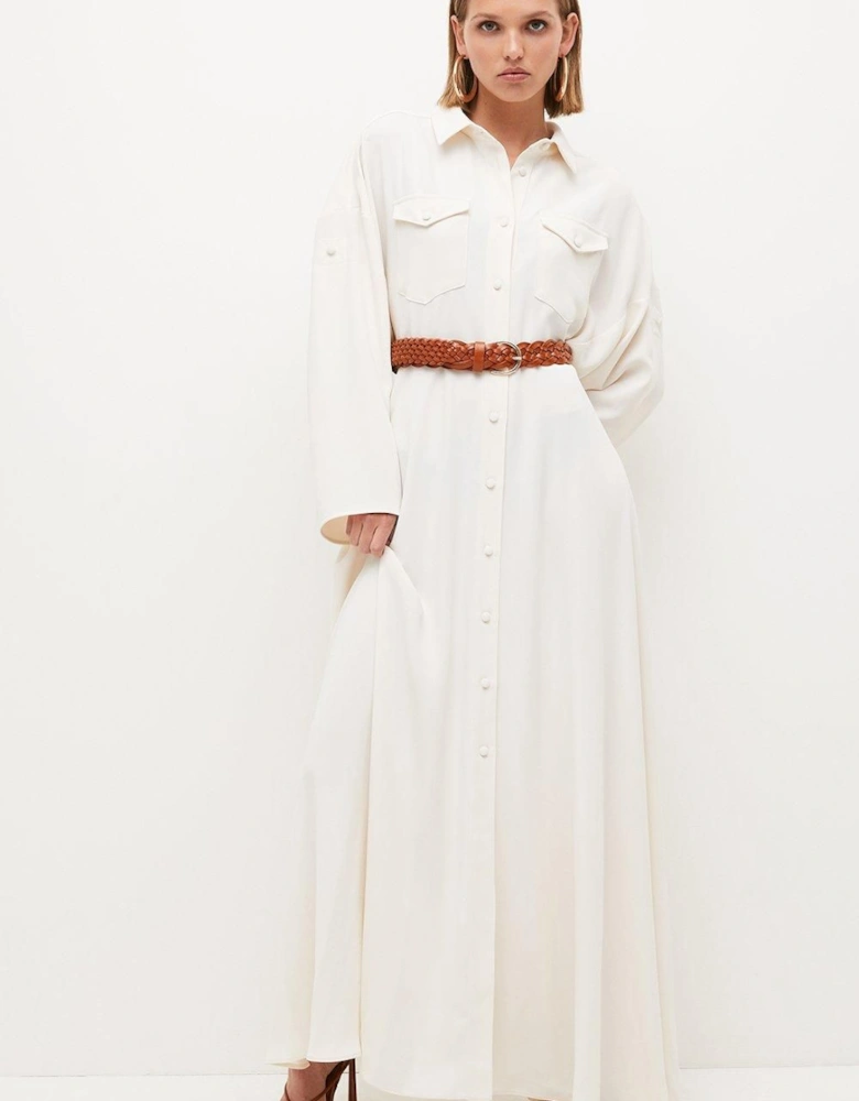 Lydia Millen Petite Belted Maxi Shirt Dress