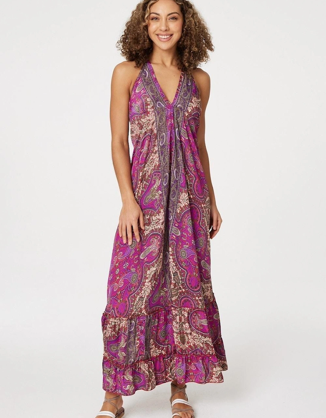 Paisley Halter Neck Maxi Dress, 2 of 1