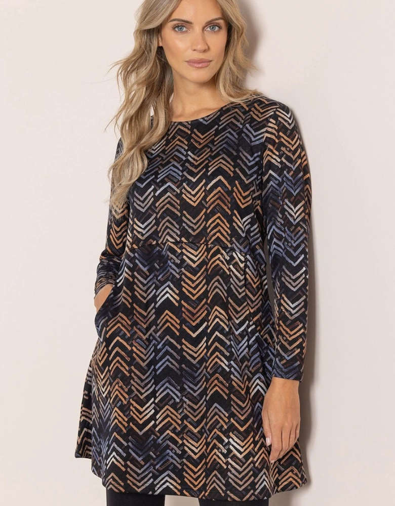 Printed Fit And Flare Dress