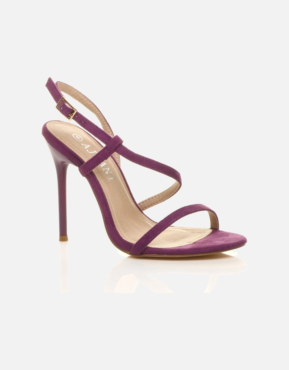 High Stiletto Heel Party Barely There Faux Suede Strappy Heels, 2 of 1