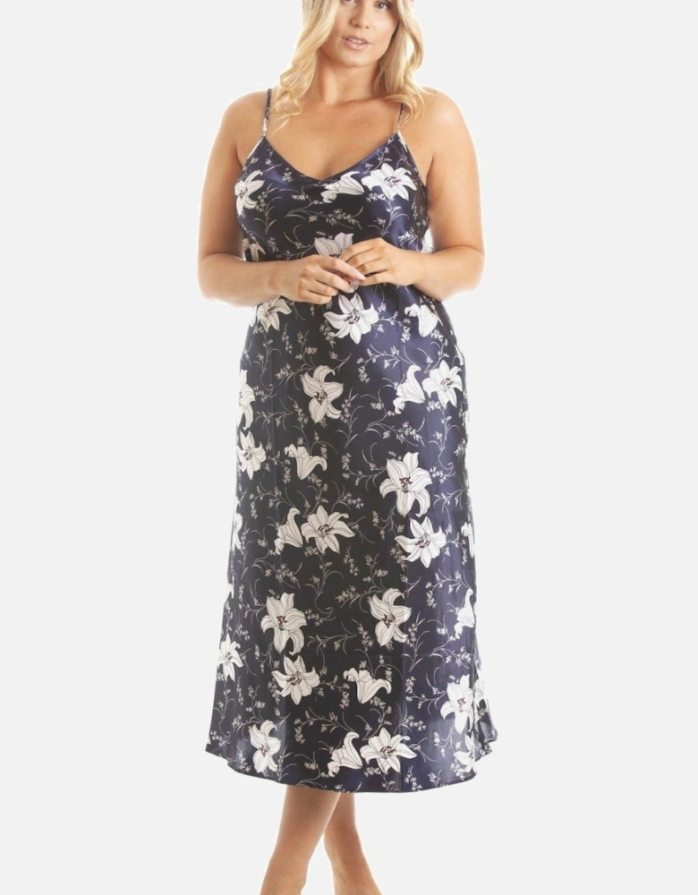 Lilly Floral Print Satin Chemise