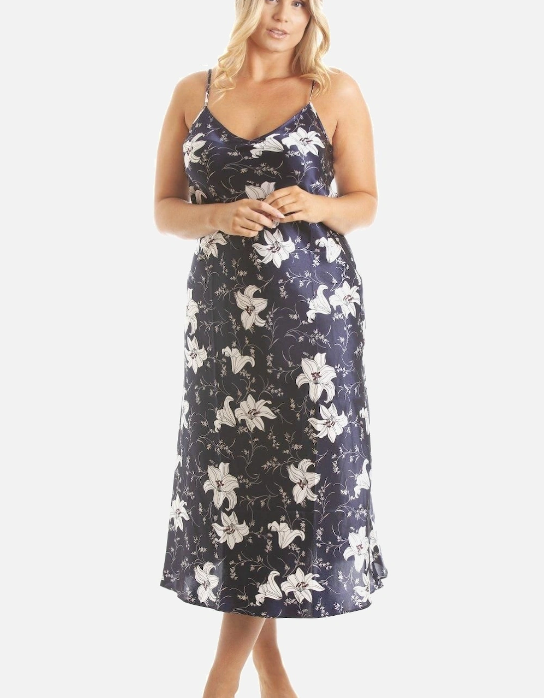 Lilly Floral Print Satin Chemise, 2 of 1
