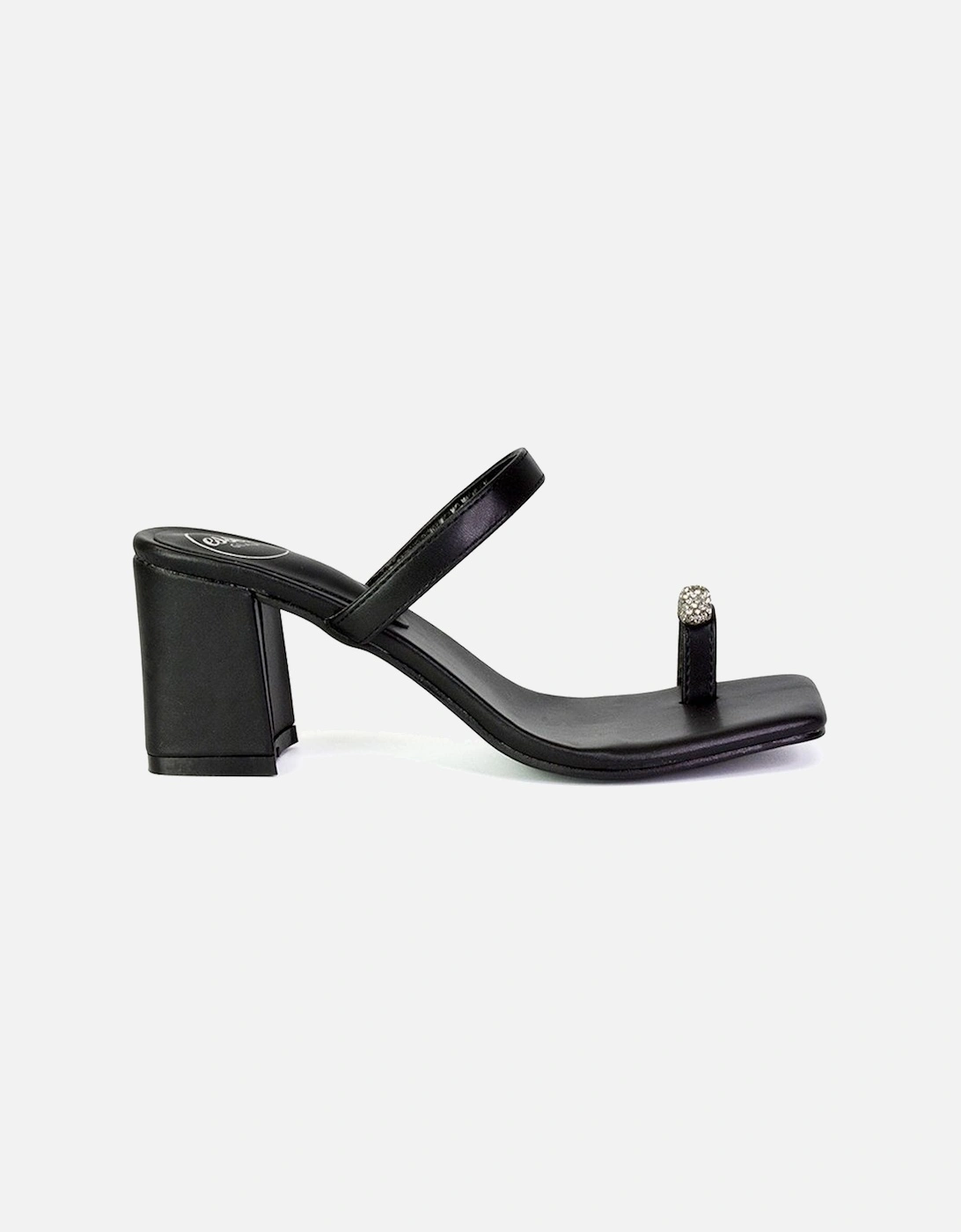 'Daiquiri' Double Strap Square Toe Ring Block Heel Sandals, 2 of 1