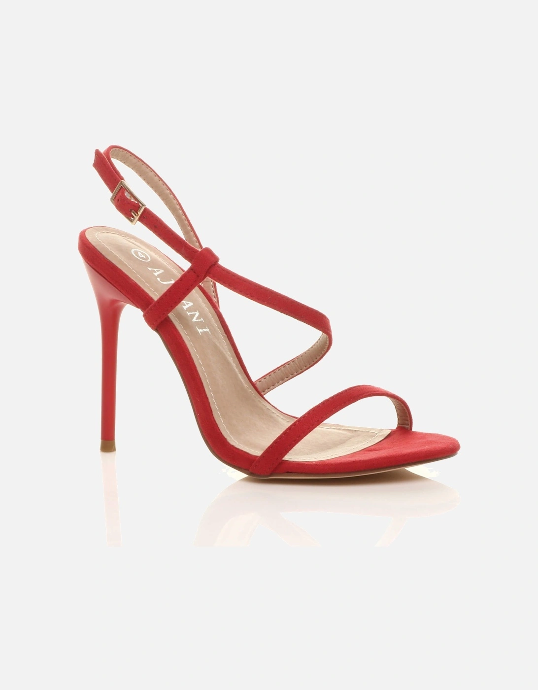 High Stiletto Heel Party Barely There Faux Suede Strappy Heels, 2 of 1