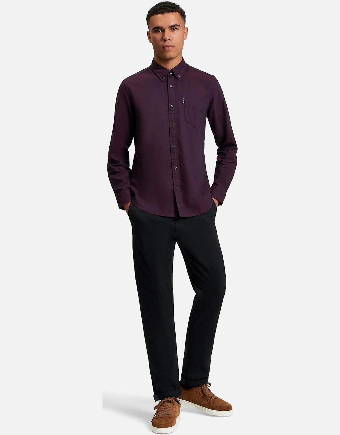Mens Signature Oxford Long Sleeve Shirt, 2 of 1