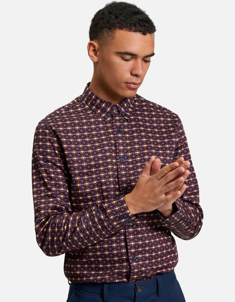 Mens Craft Geo Print Short Sleeve Shirt