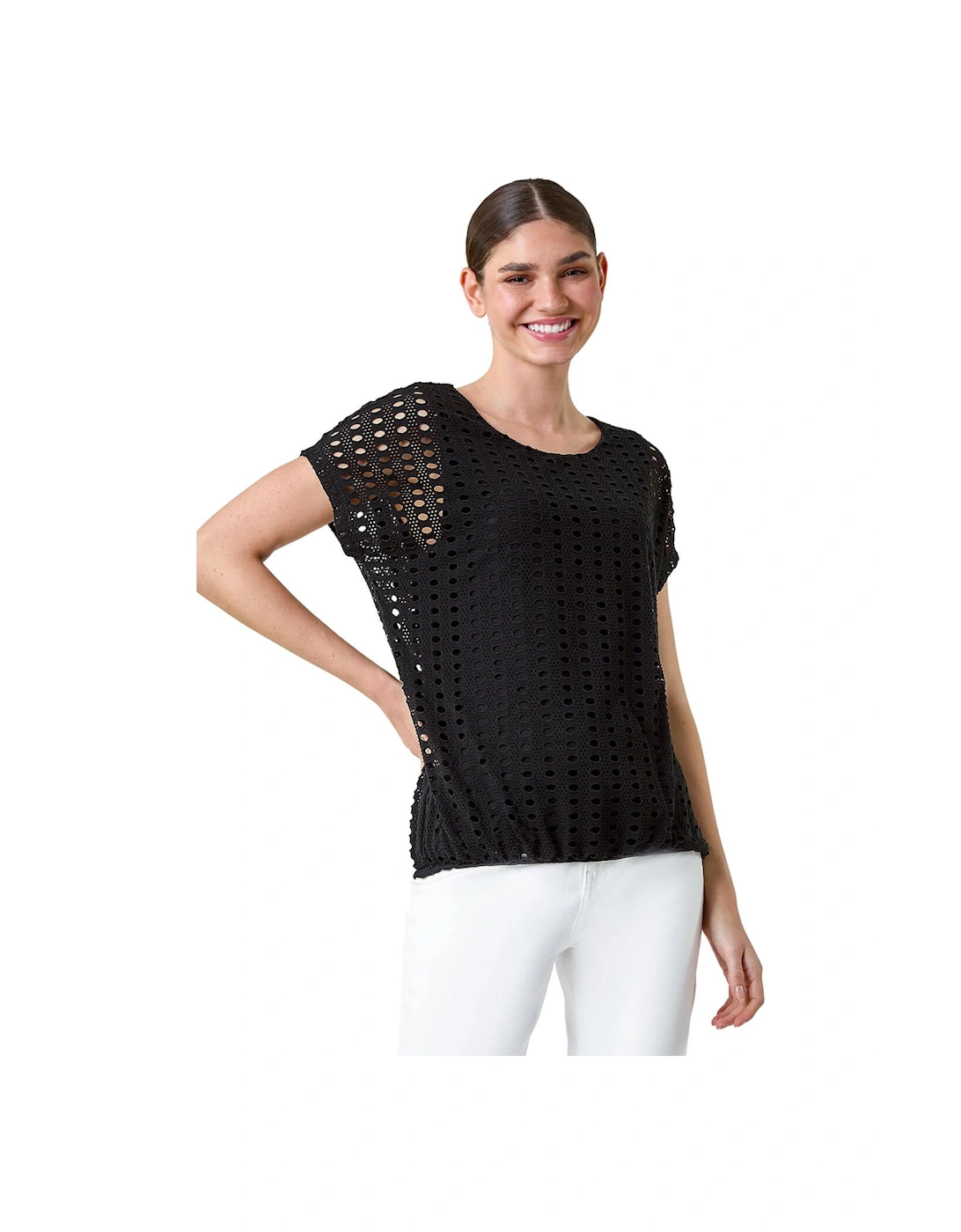 Cut Out Detail Stretch Top, 2 of 1