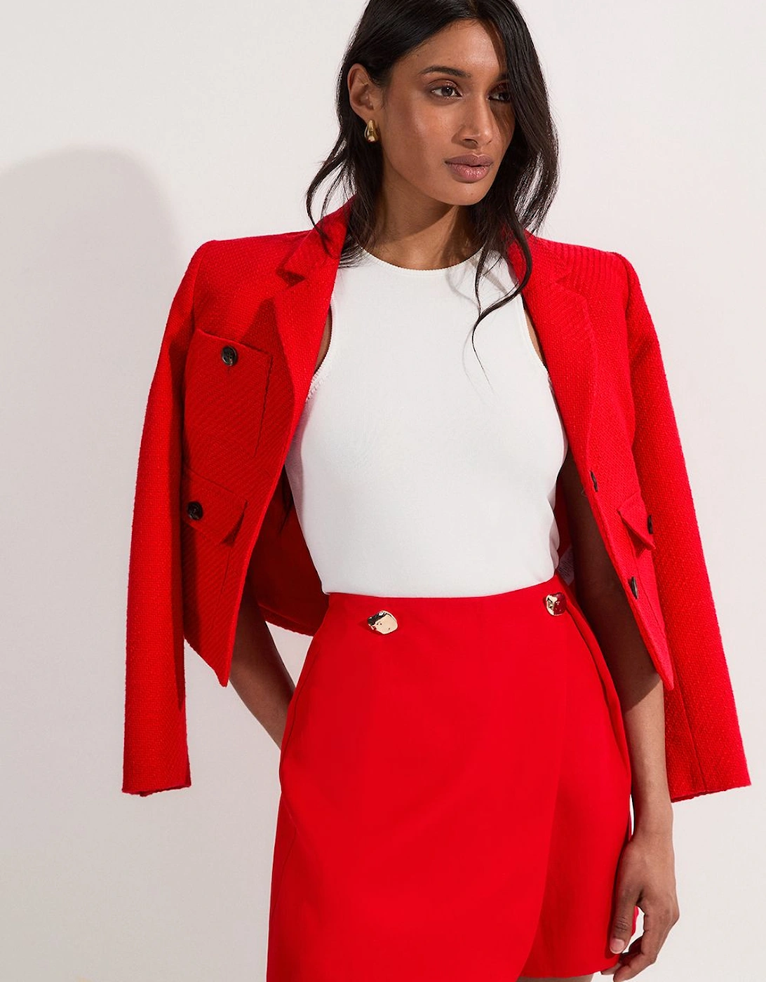 Viscose Linen Tailored Wrap Skort, 2 of 1