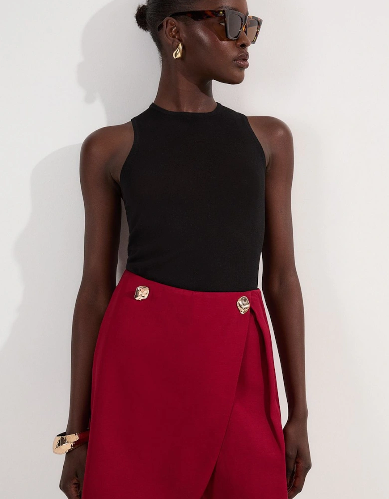 Viscose Linen Tailored Wrap Skort