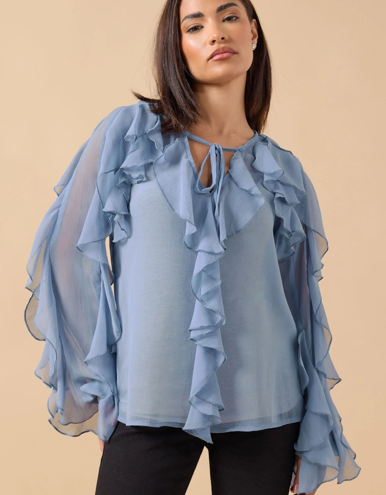 Petite Chiffon Frill Blouse