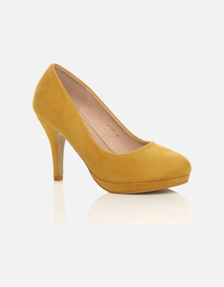 High  Heel  Faux Suede Court Shoes