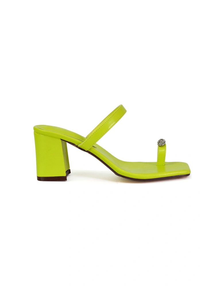 'Daiquiri' Double Strap Square Toe Ring Block Heel Sandals