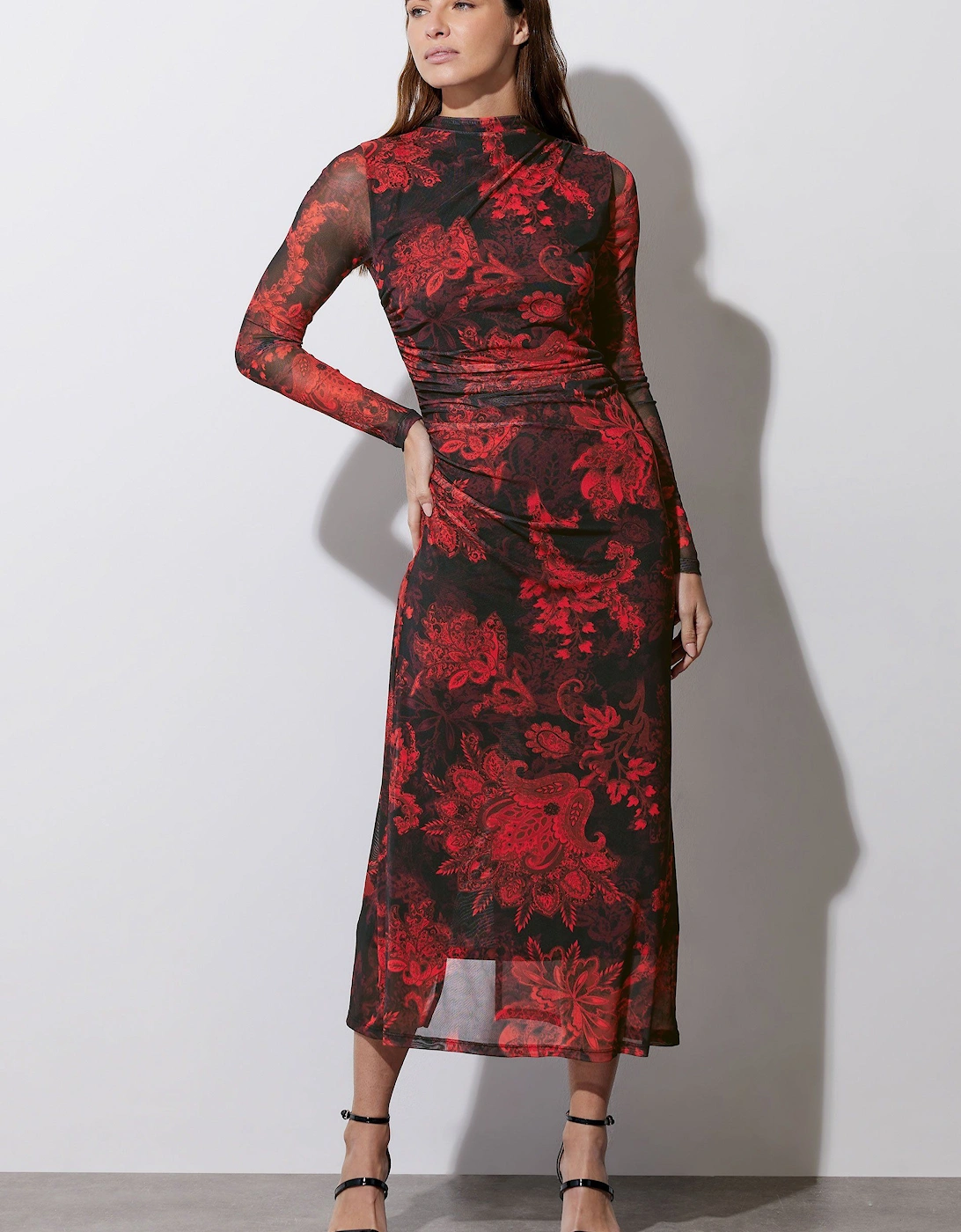 Paisley Mesh Maxi Dress, 2 of 1