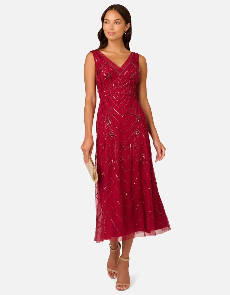Beaded Mesh Dress
