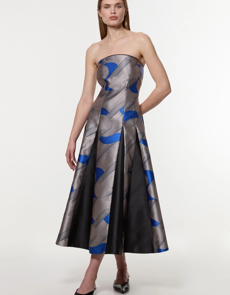 Amelia Graham Printed Tailored Bandeau Prom Dress