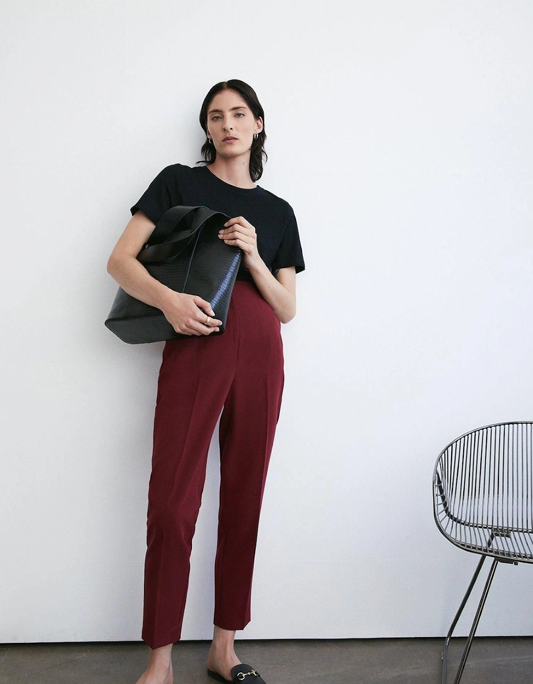 Double Crepe High Waisted Dart Detail Trouser, 2 of 1