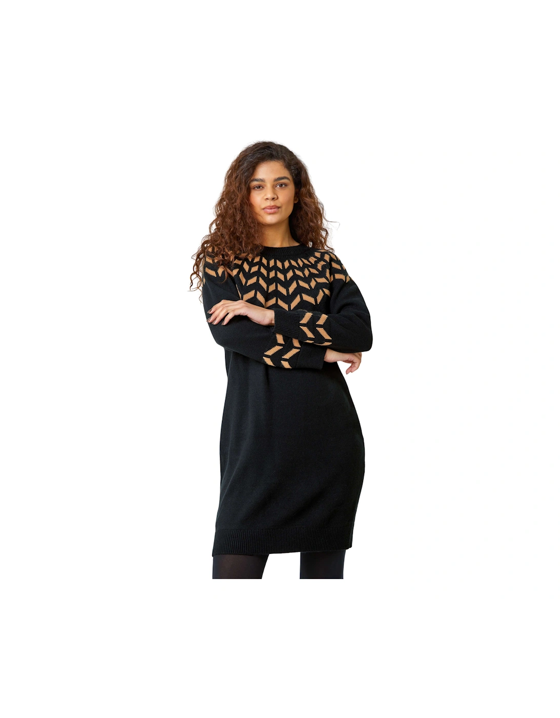 Chevron Print Knit Dress, 2 of 1