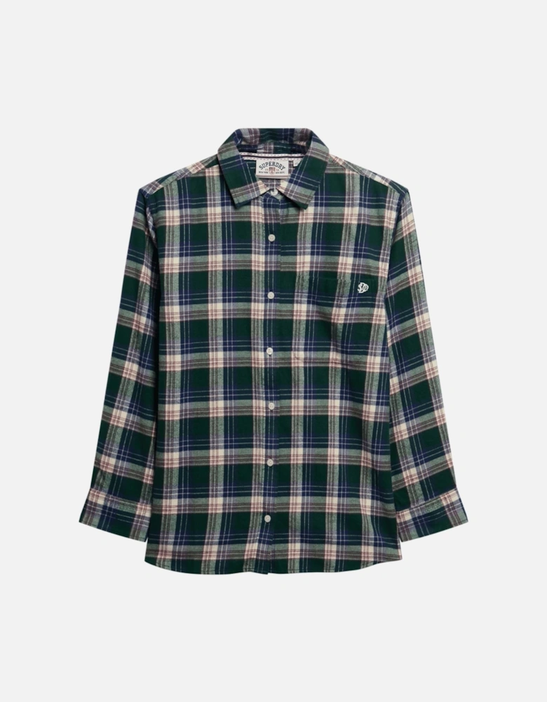 Womens Check Flannel Boyfriend Long Sleeve Shirt